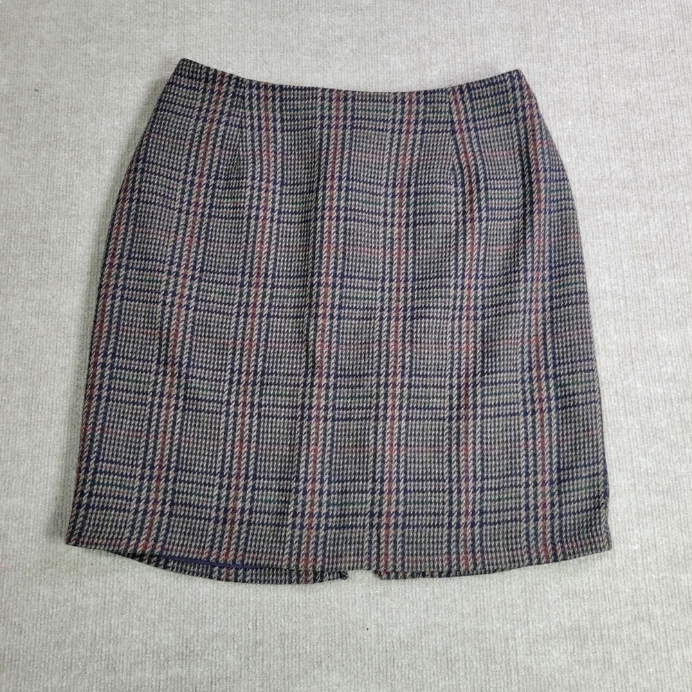 Maggie Lawrence Pencil Skirt‎ Womens 14 Multicolor Plaid Above Knee Career Wear
